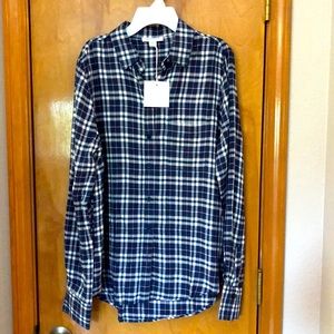 Women’s long sleeve plaid very soft beach lunch lounge collection shirt